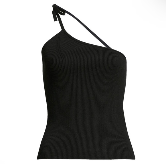 NEW BA&SH BLACK ONE-SHOULDER TANK TOP - Picture 9 of 9
